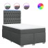 Cama box spring con colchón tela gris oscuro 120x200