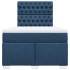 Cama box spring con colchón tela azul 120x190