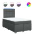 Cama box spring con colchón tela gris oscuro 120x200