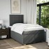 Cama box spring con colchón tela gris oscuro 120x200