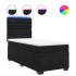Cama box spring con colchón terciopelo negro 90x200