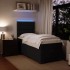 Cama box spring con colchón terciopelo negro 90x200