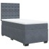 Cama box spring con colchón terciopelo gris oscuro 80x200