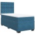 Cama box spring con colchón terciopelo azul 90x200