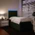 Cama box spring con colchón terciopelo verde oscuro 90x200
