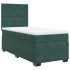 Cama box spring con colchón terciopelo verde oscuro 90x200