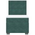 Cama box spring con colchón terciopelo verde oscuro 90x200