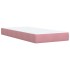 Cama box spring con colchón terciopelo rosa 100x200