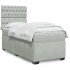 Cama box spring con colchón terciopelo gris claro 80x200