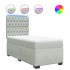 Cama box spring con colchón terciopelo gris claro 80x200