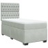 Cama box spring con colchón terciopelo gris claro 80x200
