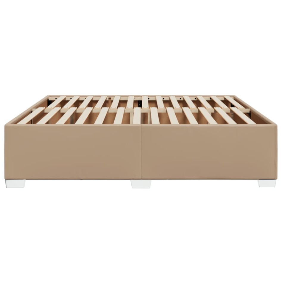 Estructura cama sin colchón cuero sintético capuchino