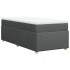 Cama box spring con colchón tela gris oscuro 80x200