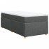Cama box spring con colchón tela gris oscuro 80x200