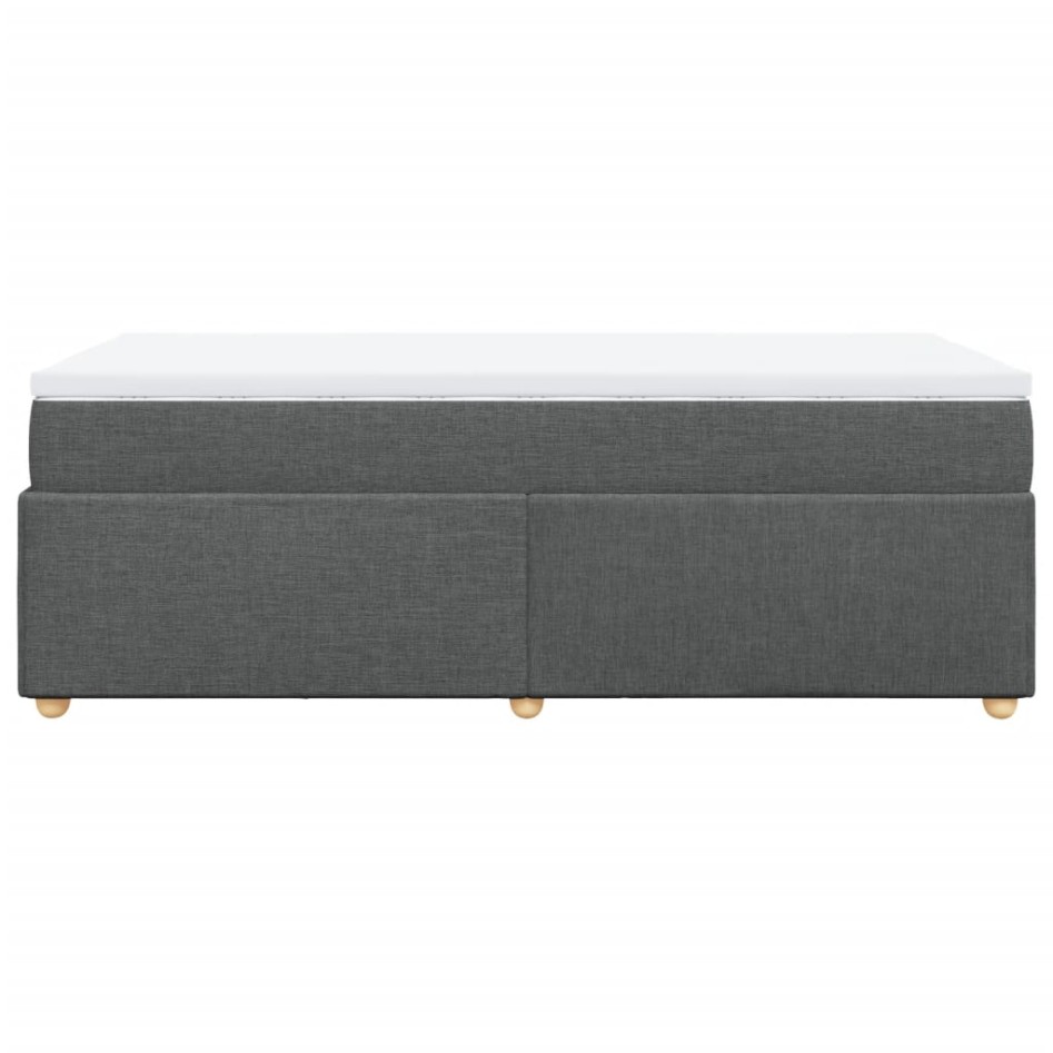 Cama box spring con colchón tela gris oscuro 90x190