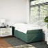 Cama box spring con colchón terciopelo verde oscuro 90x190