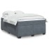 Cama box spring con colchón terciopelo gris oscuro 140x190
