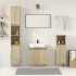 Set de muebles de baño 3 pzas madera contrachapada roble