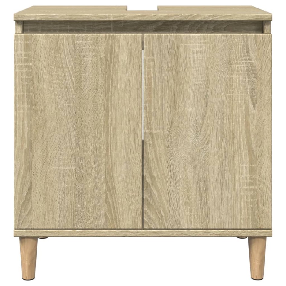 Set de muebles de baño 3 pzas madera contrachapada roble