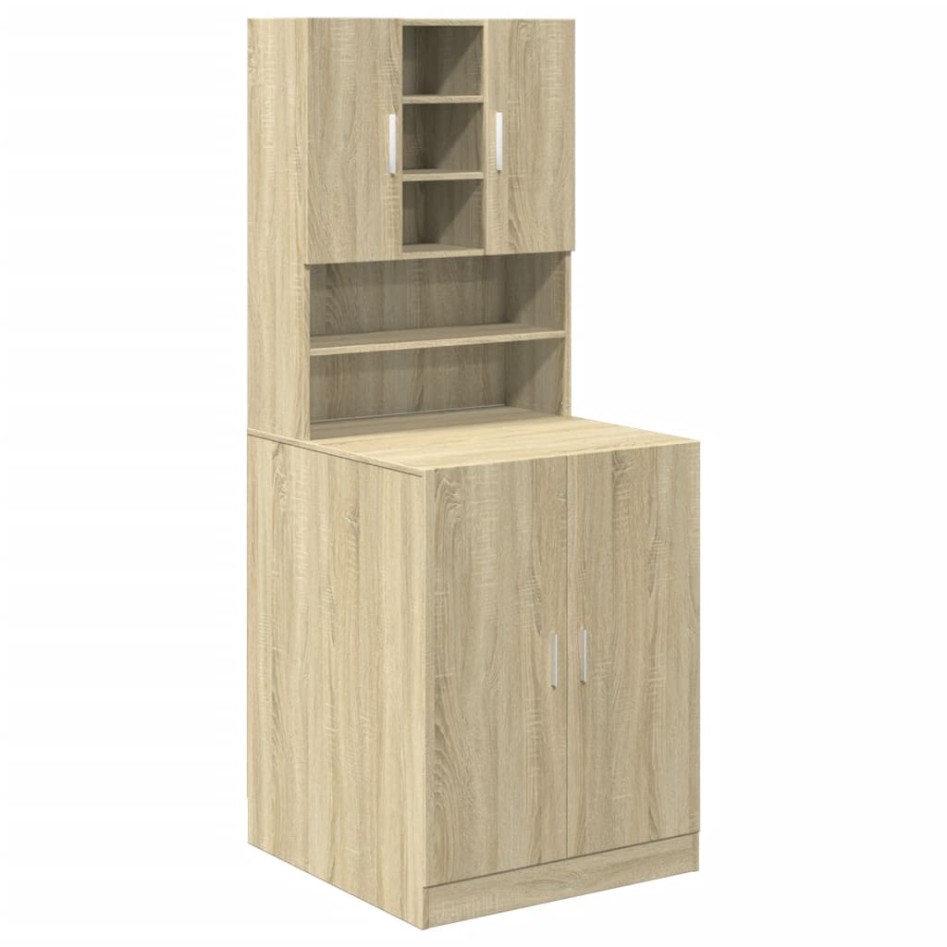 Mueble para lavadora 2 piezas madera de ingeniería roble