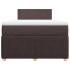 Cama box spring con colchón tela marrón oscuro 120x200
