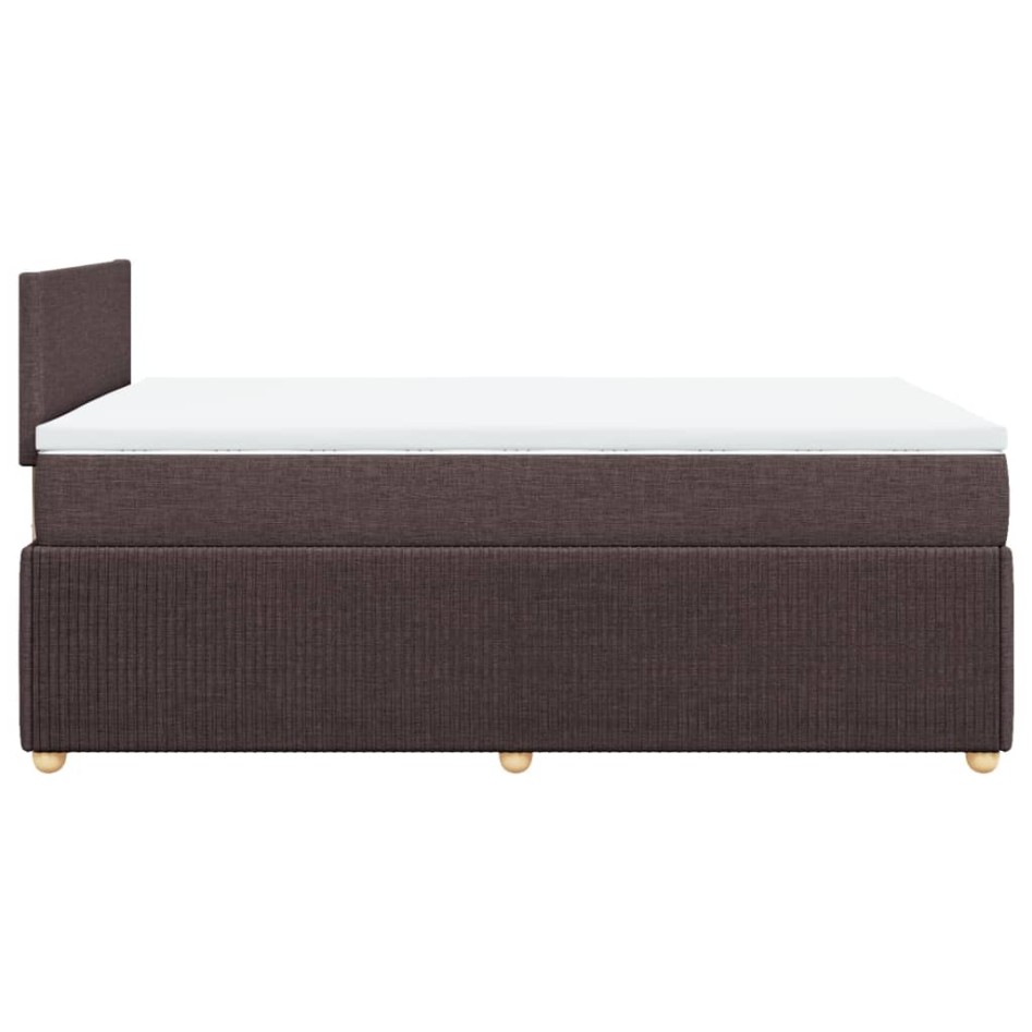 Cama box spring con colchón tela marrón oscuro 120x200