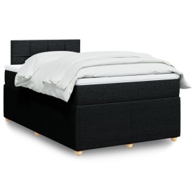 Cama box spring con colchón tela negro 120x200