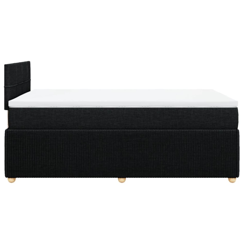 Cama box spring con colchón tela negro 120x200