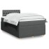 Cama box spring con colchón tela gris oscuro 120x200