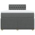 Cama box spring con colchón tela gris oscuro 120x200
