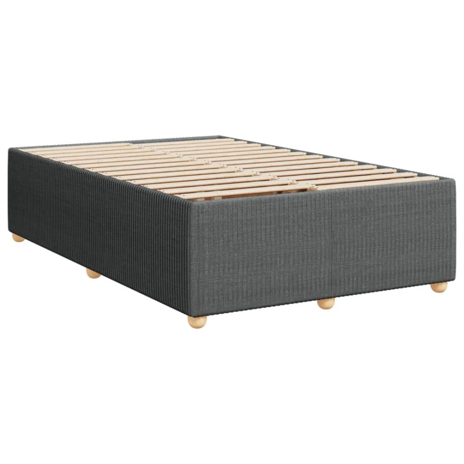 Cama box spring con colchón tela gris oscuro 120x200