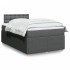 Cama box spring con colchón tela gris oscuro 120x200