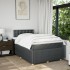 Cama box spring con colchón tela gris oscuro 120x200