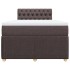Cama box spring con colchón tela marrón oscuro 120x200