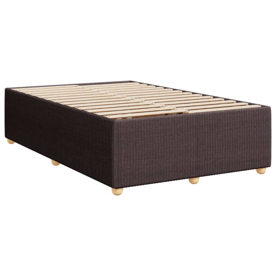 Cama box spring con colchón tela marrón oscuro 120x200