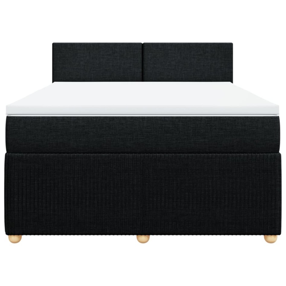 Cama box spring con colchón tela negro 140x190