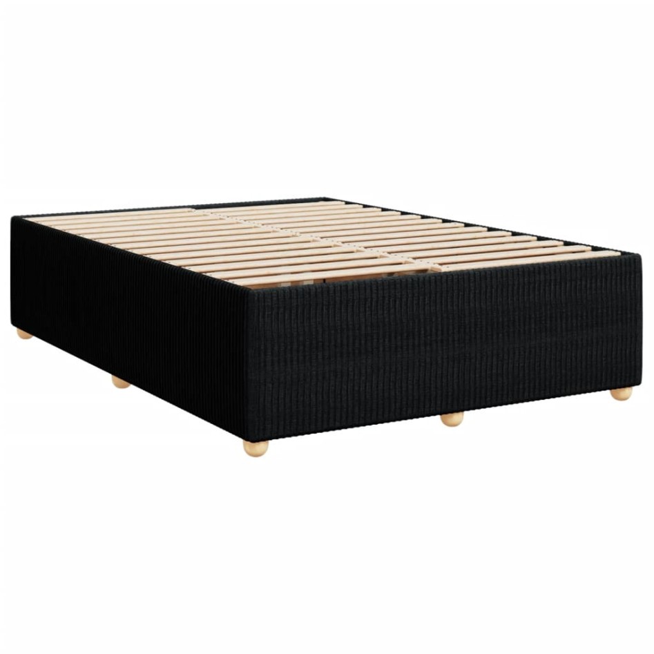 Cama box spring con colchón tela negro 140x190