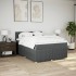 Cama box spring con colchón tela gris oscuro 140x190