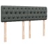 Cama box spring con colchón tela gris oscuro 140x190