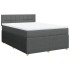 Cama box spring con colchón tela gris oscuro 140x190