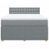 Cama box spring con colchón tela gris claro 140x190