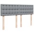 Cama box spring con colchón tela gris claro 140x190
