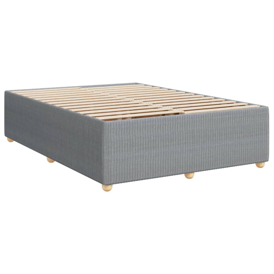 Cama box spring con colchón tela gris claro 140x190