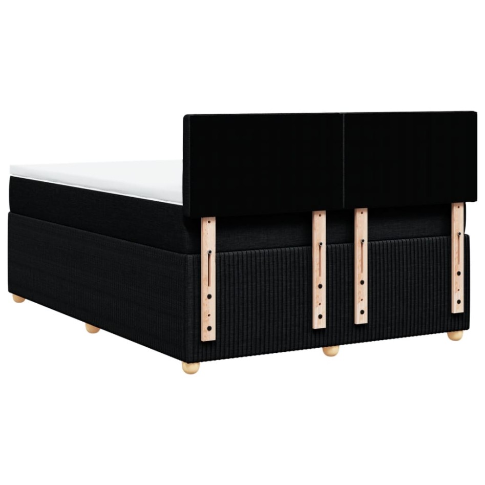 Cama box spring con colchón tela negro 140x190