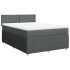 Cama box spring con colchón tela gris oscuro 140x200