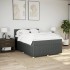 Cama box spring con colchón tela gris oscuro 140x200