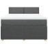 Cama box spring con colchón tela gris oscuro 140x200