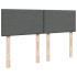 Cama box spring con colchón tela gris oscuro 140x200