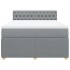 Cama box spring con colchón tela gris claro 140x200