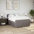 Cama box spring con colchón tela gris taupe 140x200